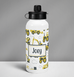 Personalised Digger Construction Drinks Bottle