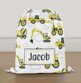 Personalised Digger Construction Gym Bag