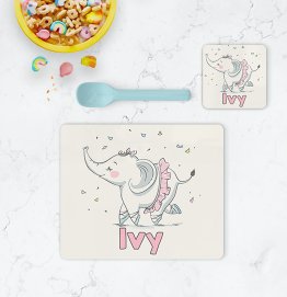 Personalised Elephant Placemat & Coaster