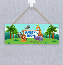 Personalised Safari Door Hanger