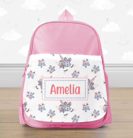 Personalised Pink Unicorn Heads Mini Backpack