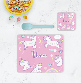 Personalised Unicorn Placemat & Coaster