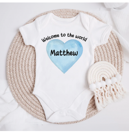 Personalised Welcome To The World Baby Grow